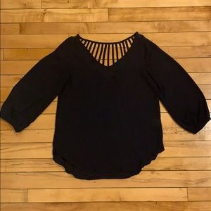 Navy blue blouse with back detail